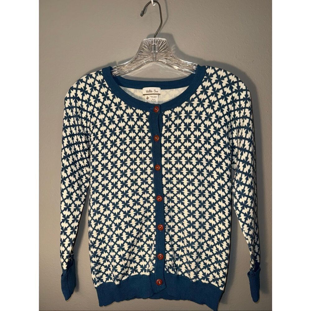 Matilda Jane sophisticated geometric pattern cardigan sweater red buttons girls